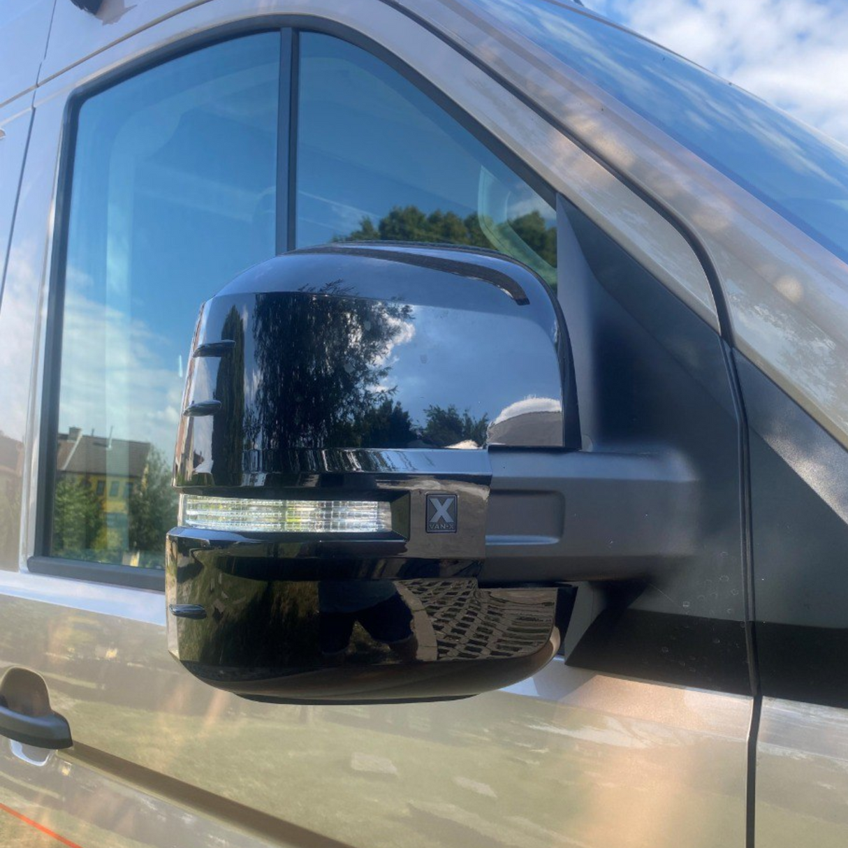 For MAN TGE Mirror Covers - Set of 2 - Gloss Black | Van-X