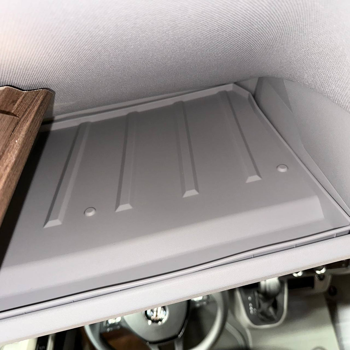 For MAN TGE Front Cab Shelf Light Grey Rubber Inserts – Storage Liner (2018-2025)