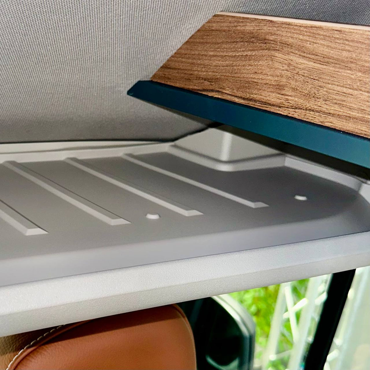 For VW Crafter Front Cab Shelf Light Grey Rubber Inserts – Storage Liner (2018-2025)