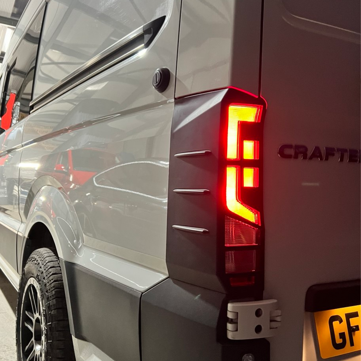 For Volkswagen Crafter Rear Light Guards - Hammerite Ultimate Matte Black (2018 Onwards)