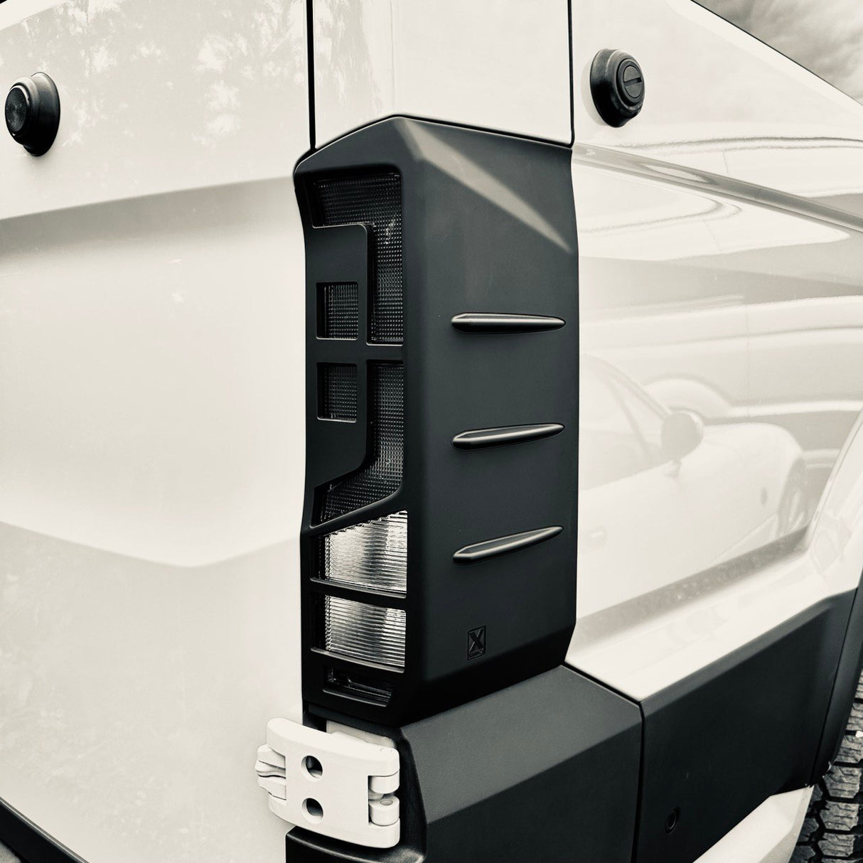 For Volkswagen Crafter Rear Light Guards - Hammerite Ultimate Matte Black (2018 Onwards)