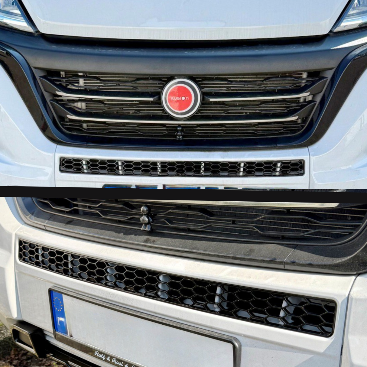 For Peugeot Boxer Bumper Honeycomb without Parking Sensors - Gloss Black | Van-X