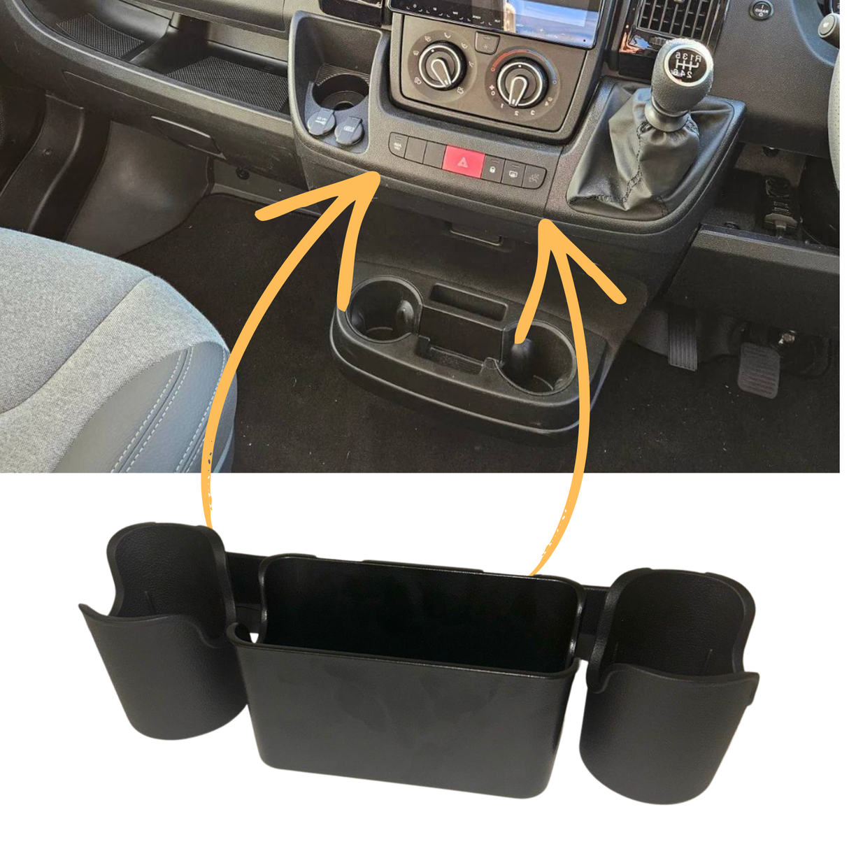 Fiat Ducato & Ram ProMaster High-Level Cup Holder & Storage Tray (2006–2022) | Van-X
