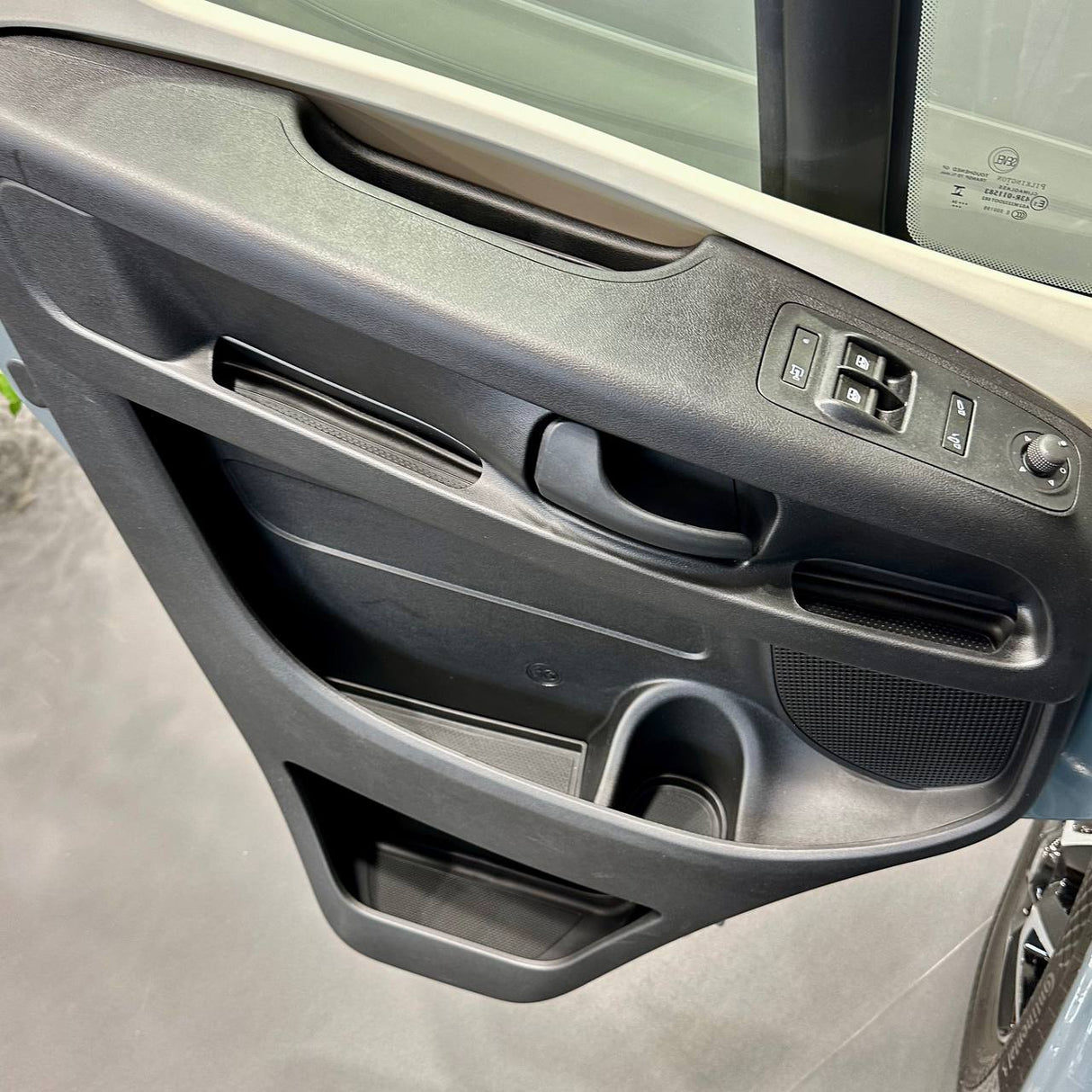 For Fiat Ducato RAM ProMaster Rubber Door Pocket Liner Inserts - Black - Van-X | Premium Door Storage Solution