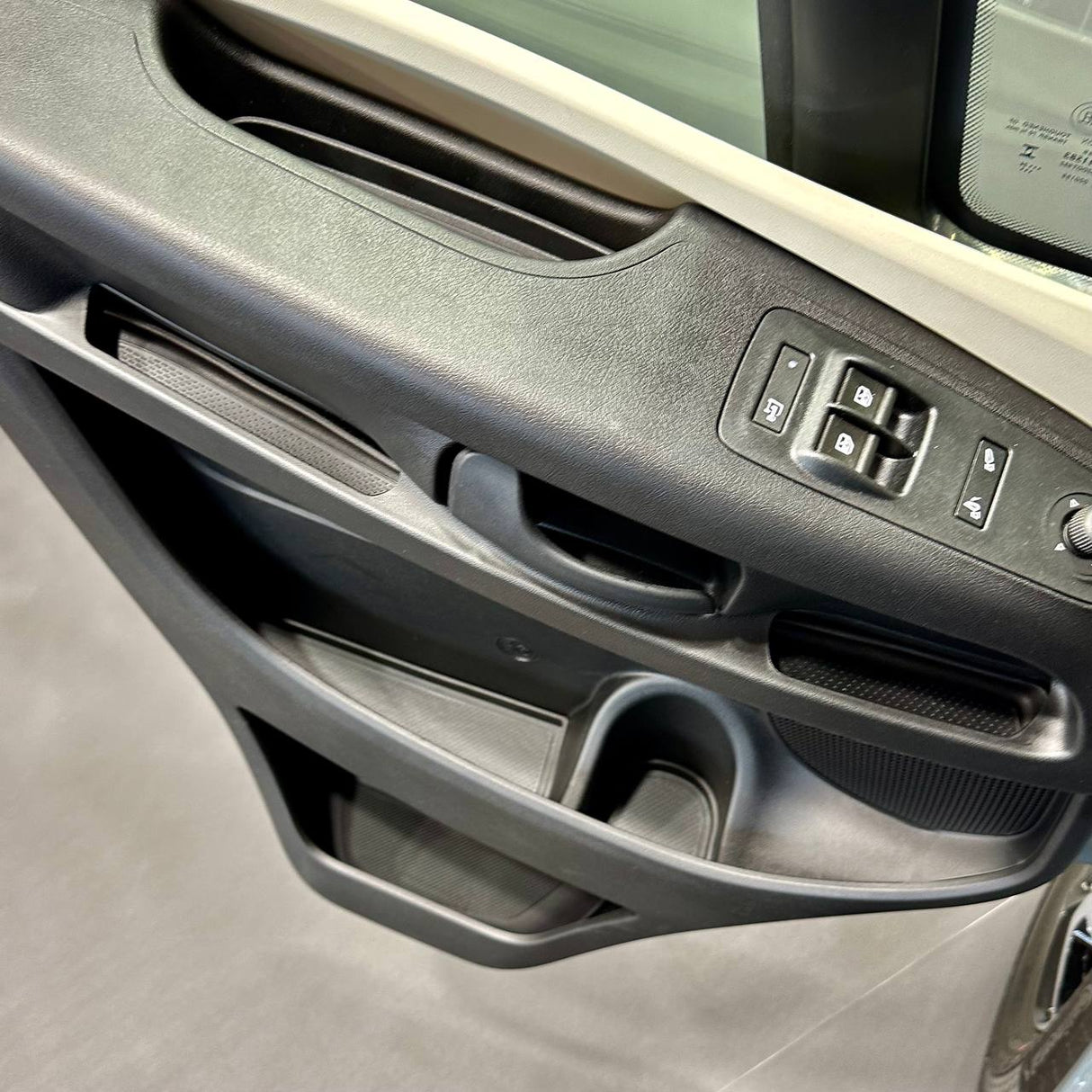 For Fiat Ducato RAM ProMaster Rubber Door Pocket Liner Inserts - Black - Van-X | Premium Door Storage Solution