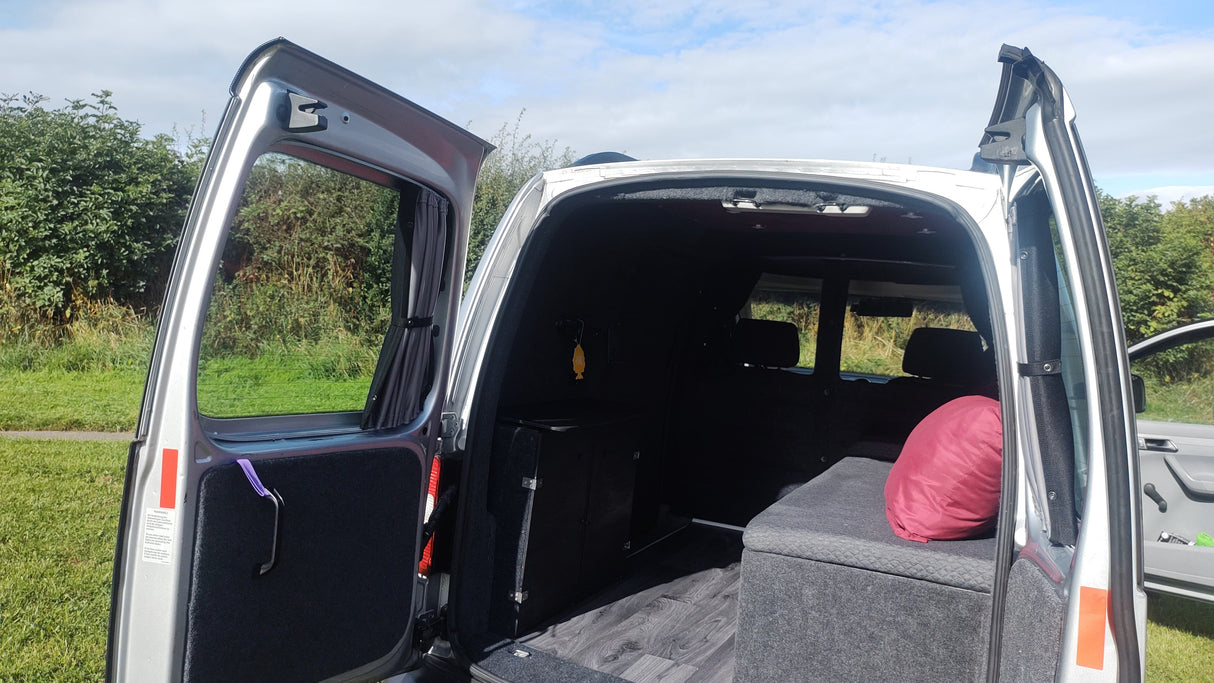 For VW Caddy Premium 1 x Barndoor Window Curtains Van-X