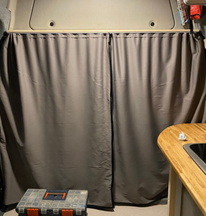 For VW Caddy Cab Divider Curtain Kit with Rail Premium Quality - Van-X