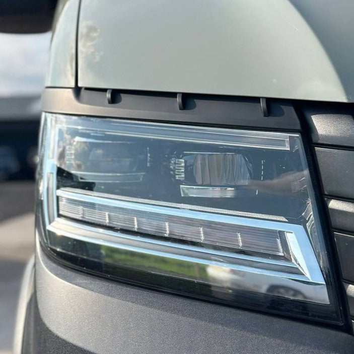 For New VW Crafter Headlight Eyebrow Trim – Matte Black - Van Styling Accessory by Van-X