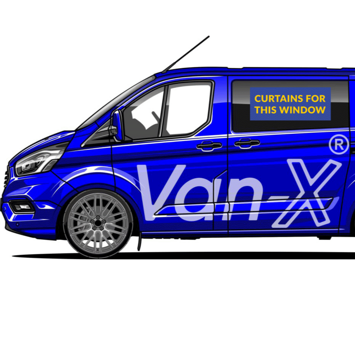 For Ford Transit Custom Premium Window Curtains - Black/Black - CREATE YOUR OWN BUNDLE | Van-X