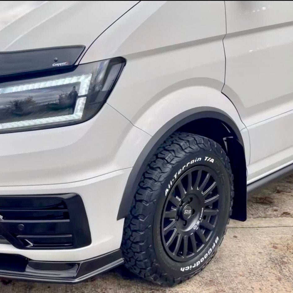 For VW New Crafter / MAN TGE Wheel Arch Trims - Textured Black 4 Piece Styling Kit | Van-X