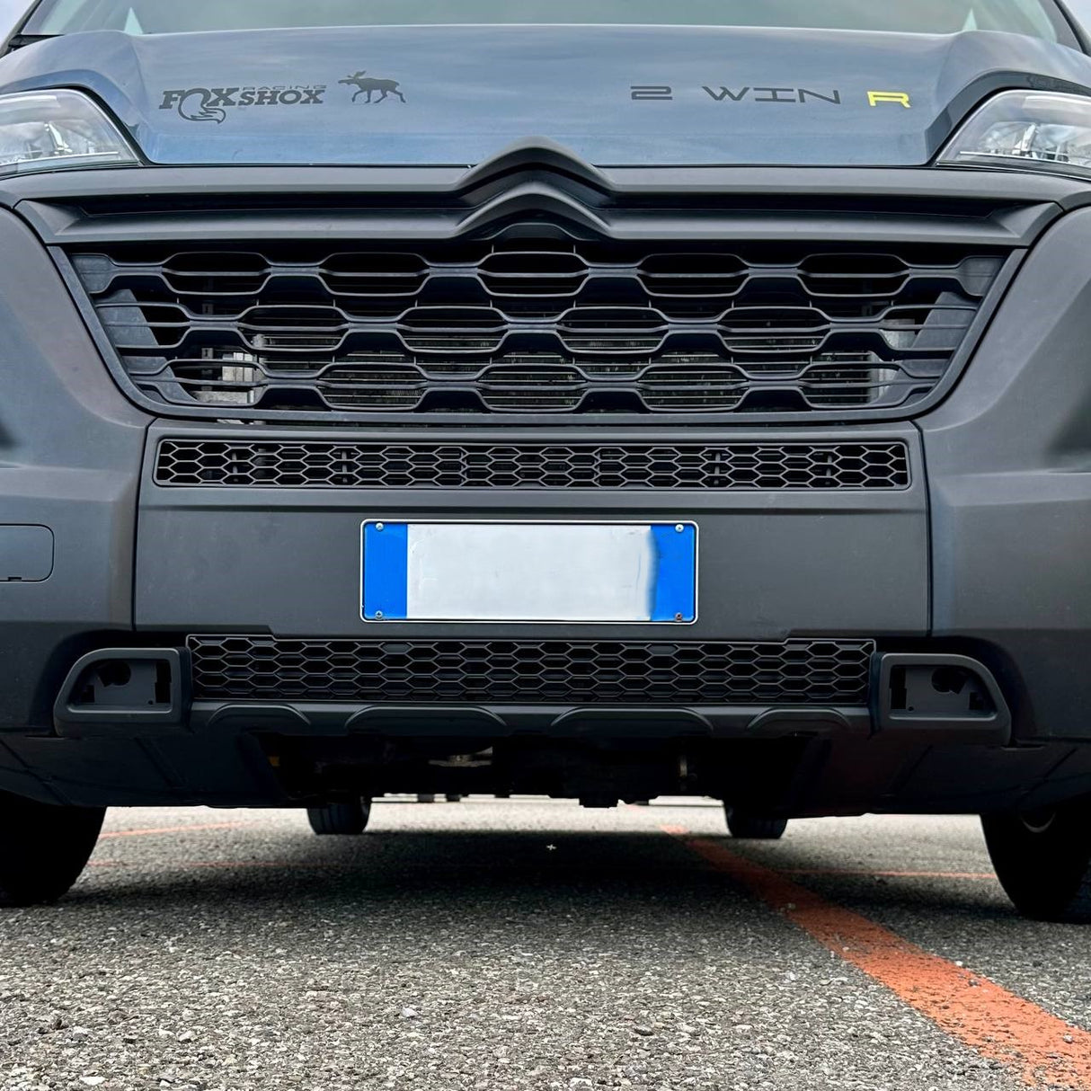 For Fiat Ducato / Ram ProMaster Front Honeycomb Bumper Grille Bundle 2pcs - Matte Black | Van-X