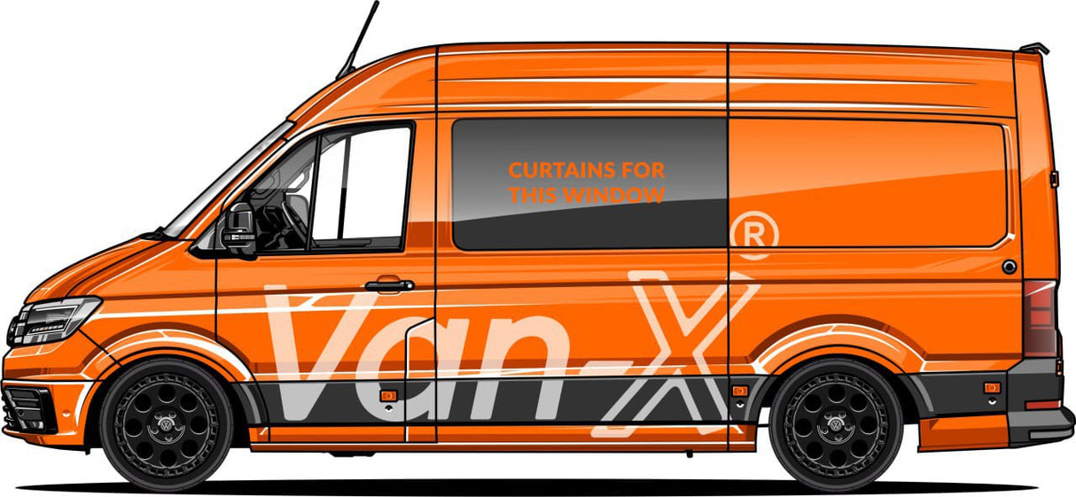 For MAN TGE / New Crafter Premuim Window Curtains - Black/Grey - CREATE YOUR OWN BUNDLE | Van-X