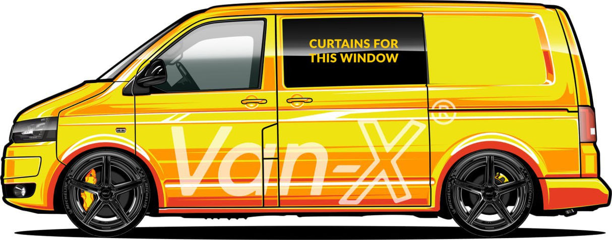 For VW T4 Caravelle / Shuttle Premium Window Curtains - Black/Grey - CREATE YOUR OWN BUNDLE! Van-X