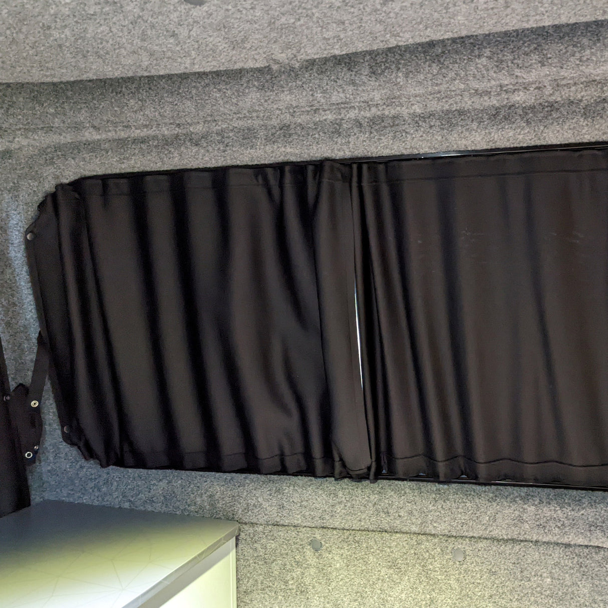 For New Shape Transit Custom Premium Window Curtains - Black/Black - CREATE YOUR OWN BUNDLE! Van-X