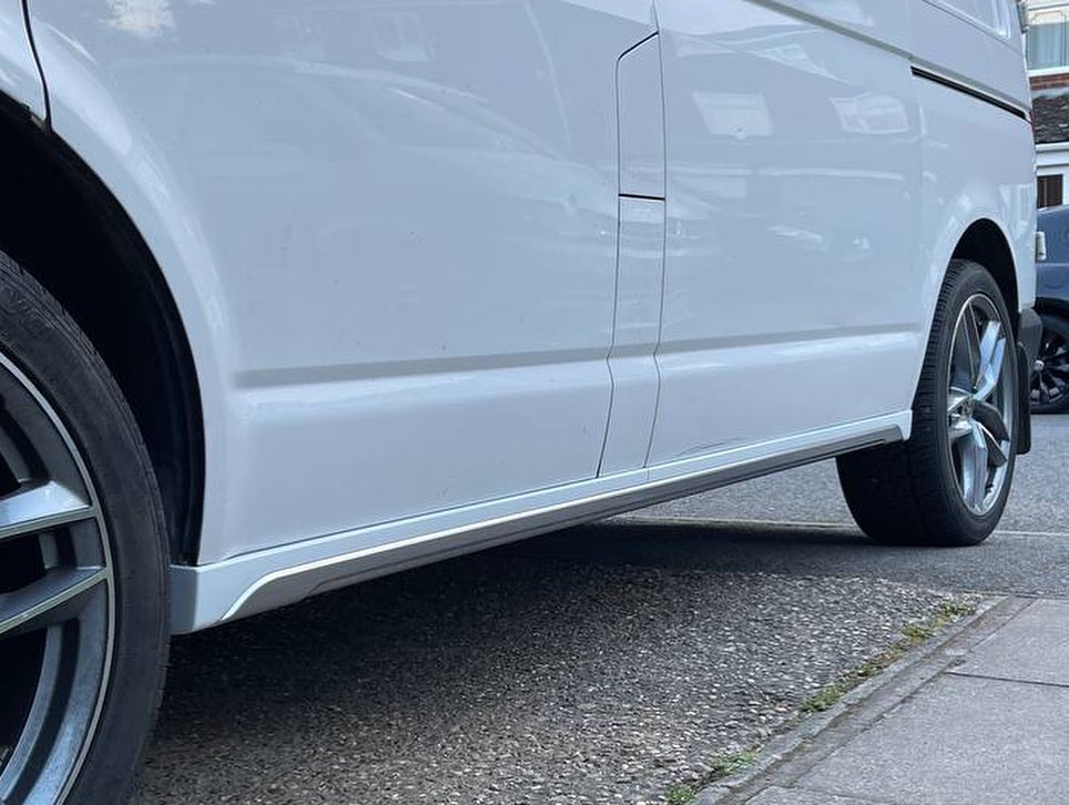 For VW T6 Transporter LWB Side Skirts Candy White Plastic Painted and Ready to Fit