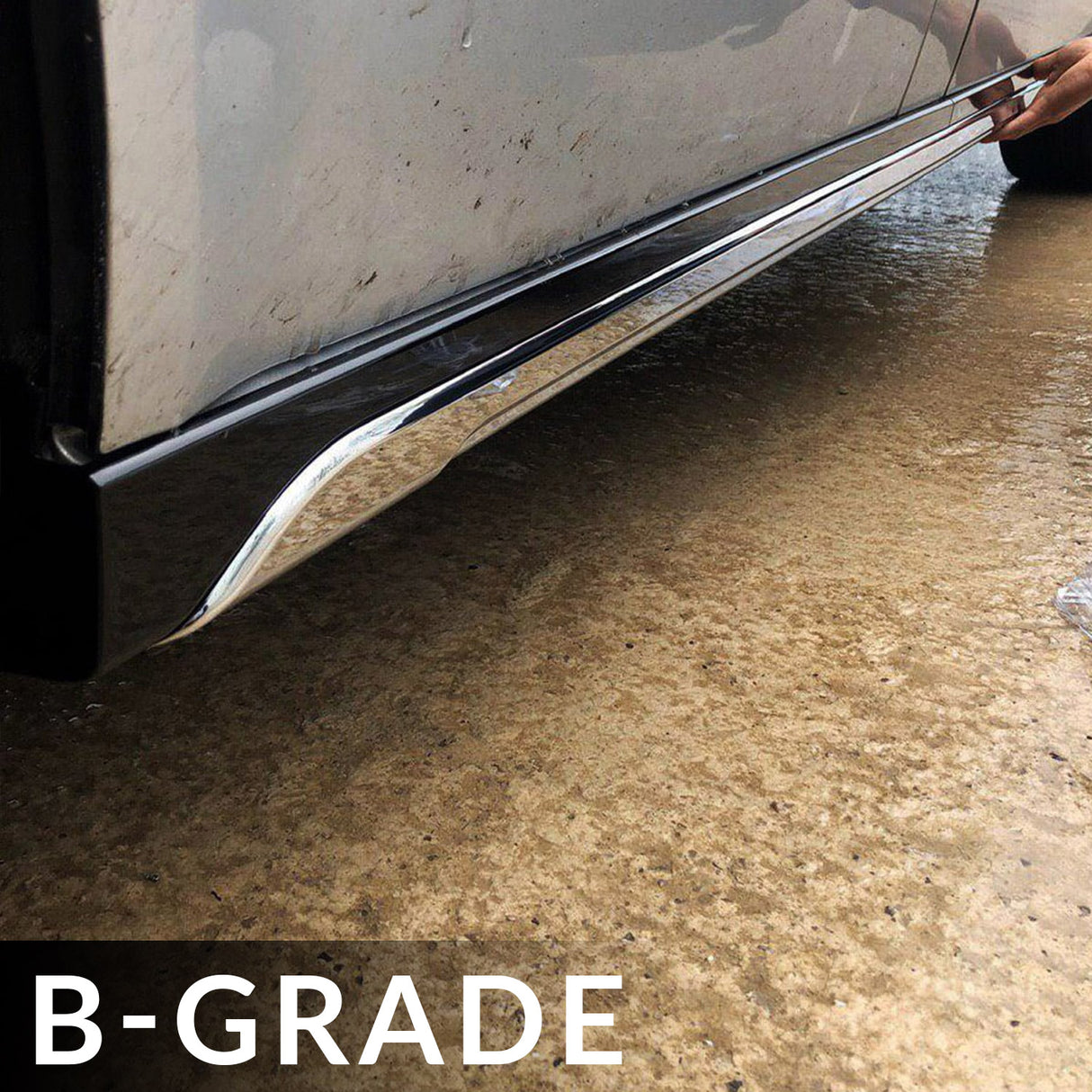 For VW T5, T5.1 SWB Side Skirts Deep Black Plastic Painted and Ready to Fit (B-Grade)