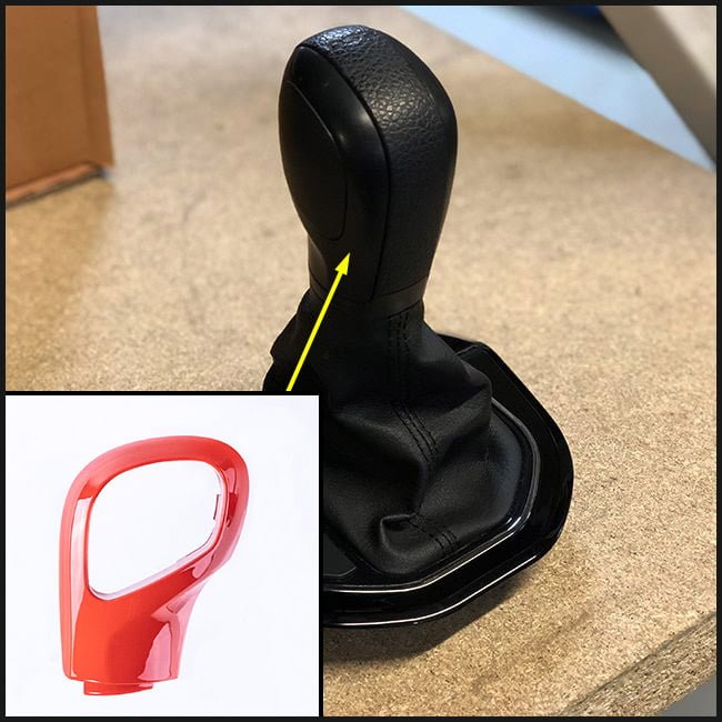 For VW T5.1 Transporter Auto DSG Gear Knob Styling Caps – Red Painted Covers, Ready to Fit Upgrade