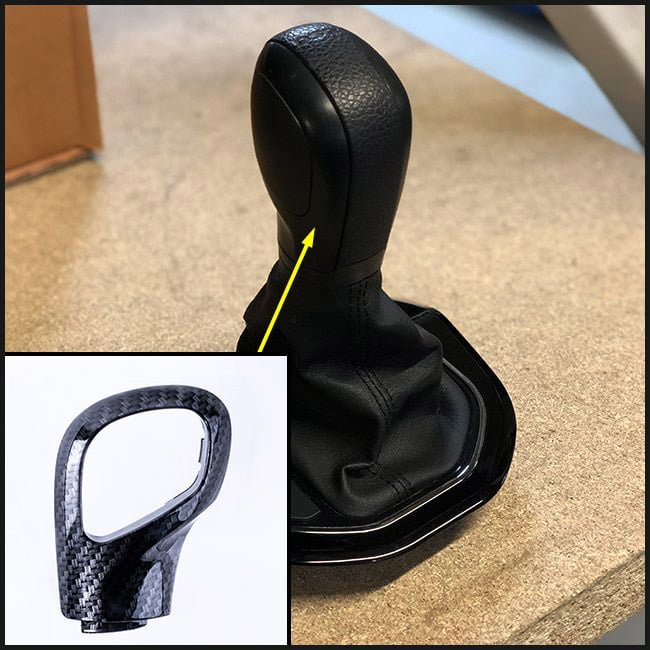 For VW T6 Transporter Auto DSG Gear Knob Styling Caps – Carbon Painted Covers, Ready to Fit Upgrade