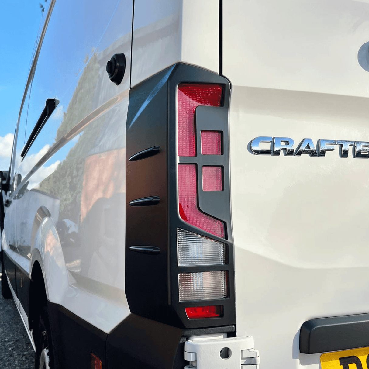 For MAN TGE Rear Light Guards - Ultimate Matte Black Hammerite Protection (2018+)