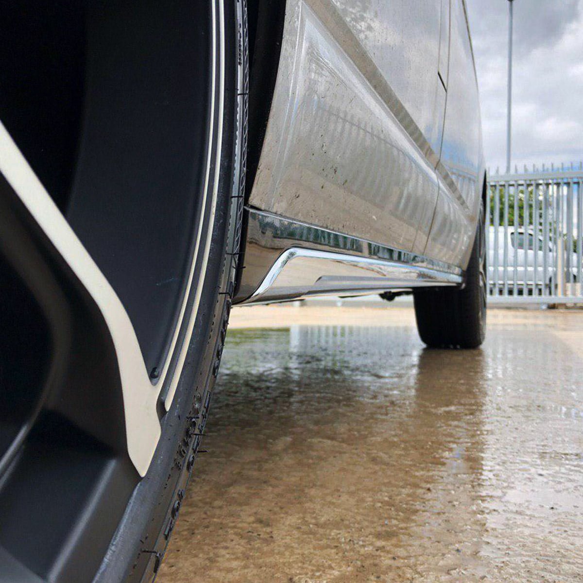 For VW T6 SWB Side Skirts Reflex Silver Plastic Painted and Ready to Fit (B-Grade)