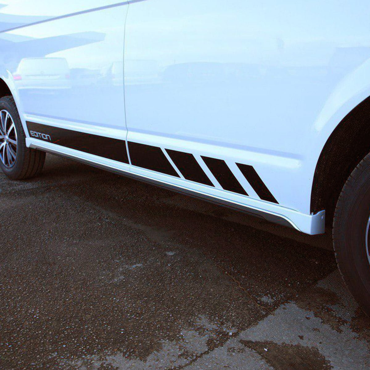 For VW T6.1 Transporter SWB ABS Side Skirts Painted In Candy White Ready to Fit, latest in style