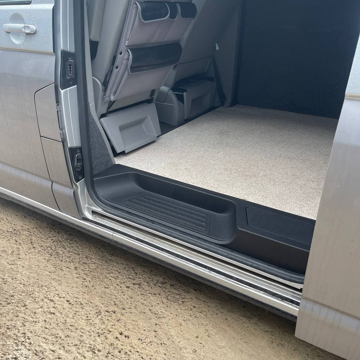 For VW T6.1 Transporter Side Loading Door Step V3 17mm Extra Deep with Storage Compartment