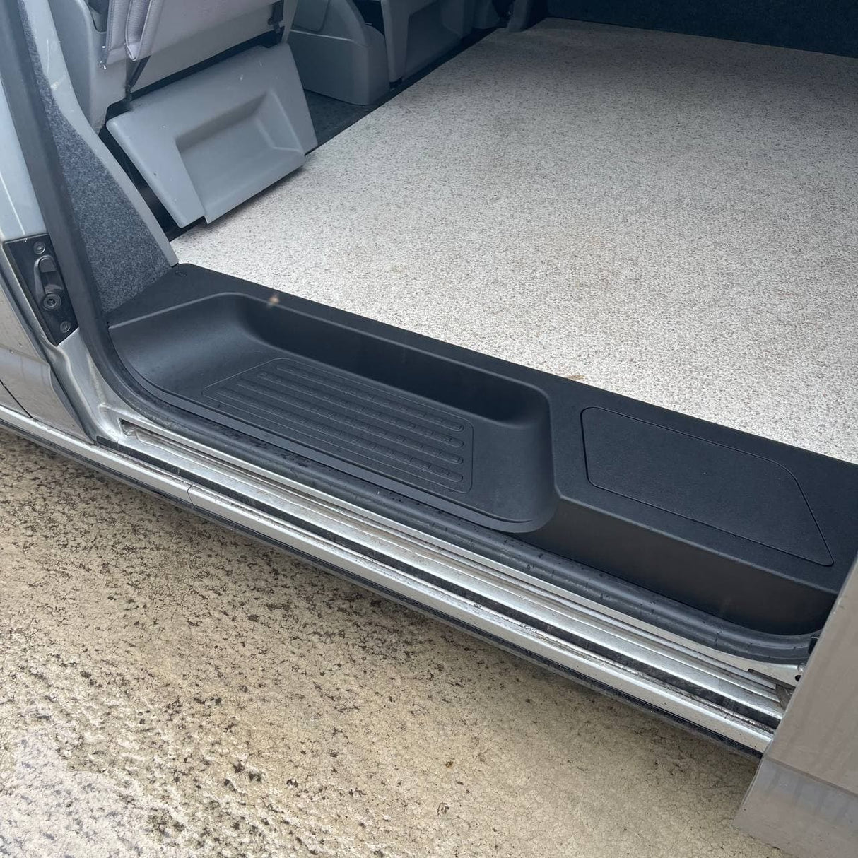 For VW T6 Transporter Side Loading Door Step V3 17mm Extra Deep with Storage Compartment