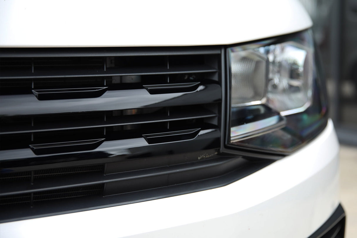 For VW Transporter T6 R-Line Front Grille Trims - Gloss Black Painted and Ready to Fit