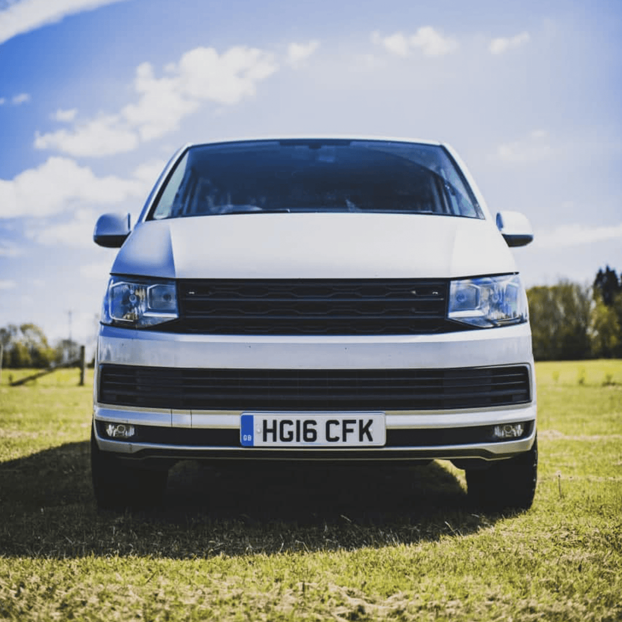 For VW T6 Front Grille R-Line Badgeless - Matte Black