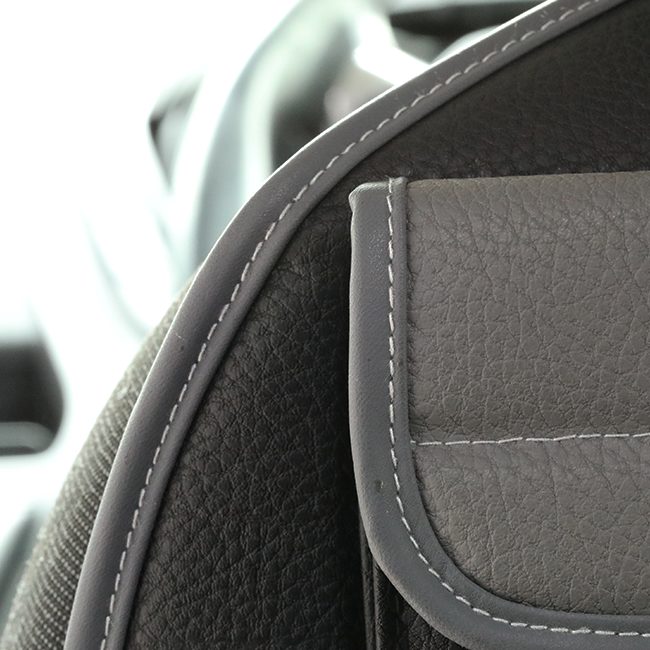 Airson Ford Transit Custom Single / Caiptean Seat Leatherette Back Seat Eagraiche