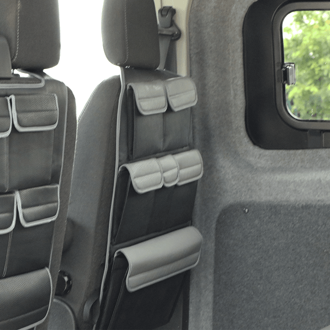 Airson Ford Transit Custom Single / Caiptean Seat Leatherette Back Seat Eagraiche
