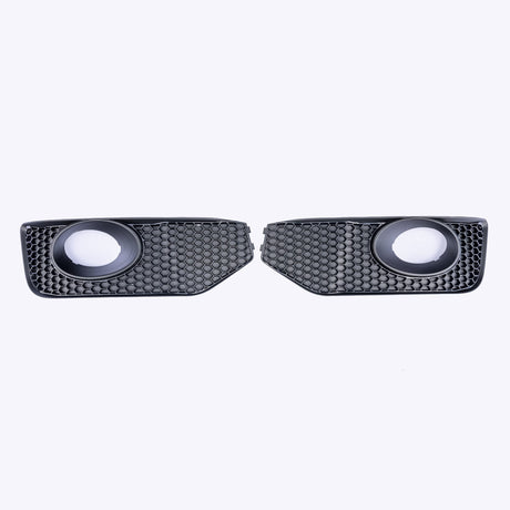 For VW T5 .1 Transporter Honeycomb Sportline Front Spoiler Foglight Trims (Gloss Black)