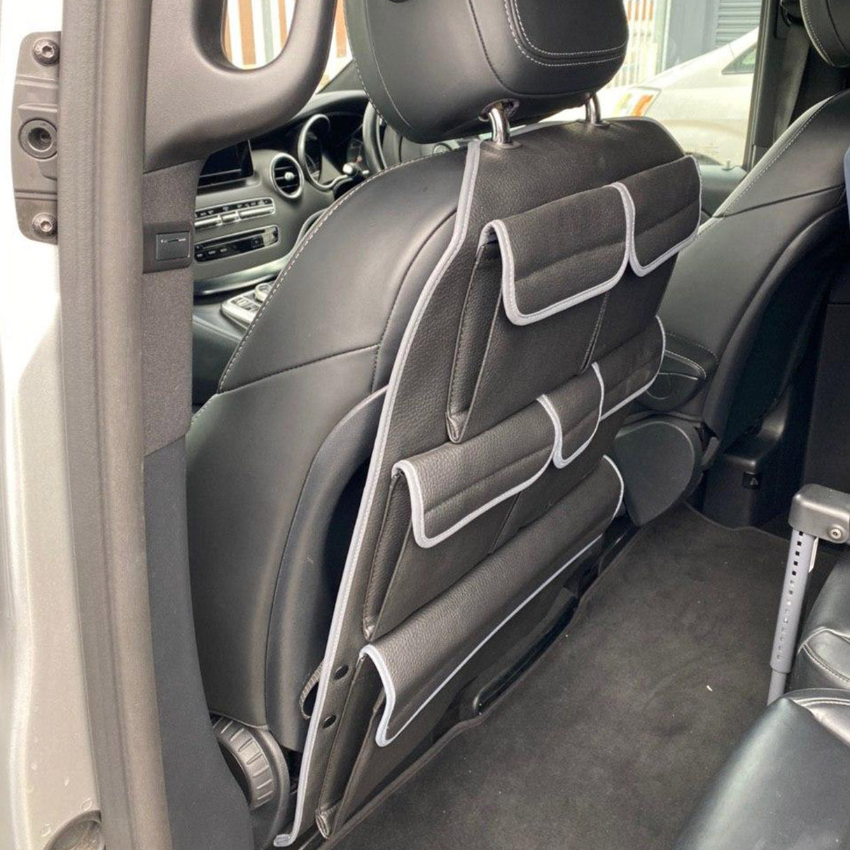 For Mercedes Vito Campervan Single & Captain’s Seat Leatherette Back Seat Organiser — Durable Van Storage Solution