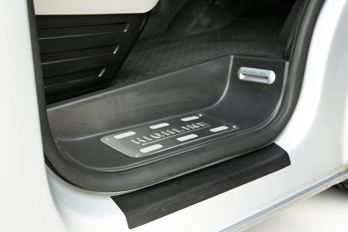 VW T6.1 Transporter Campervan Full Side Steps with Highline Inserts, Logo & LED – OEM Styling