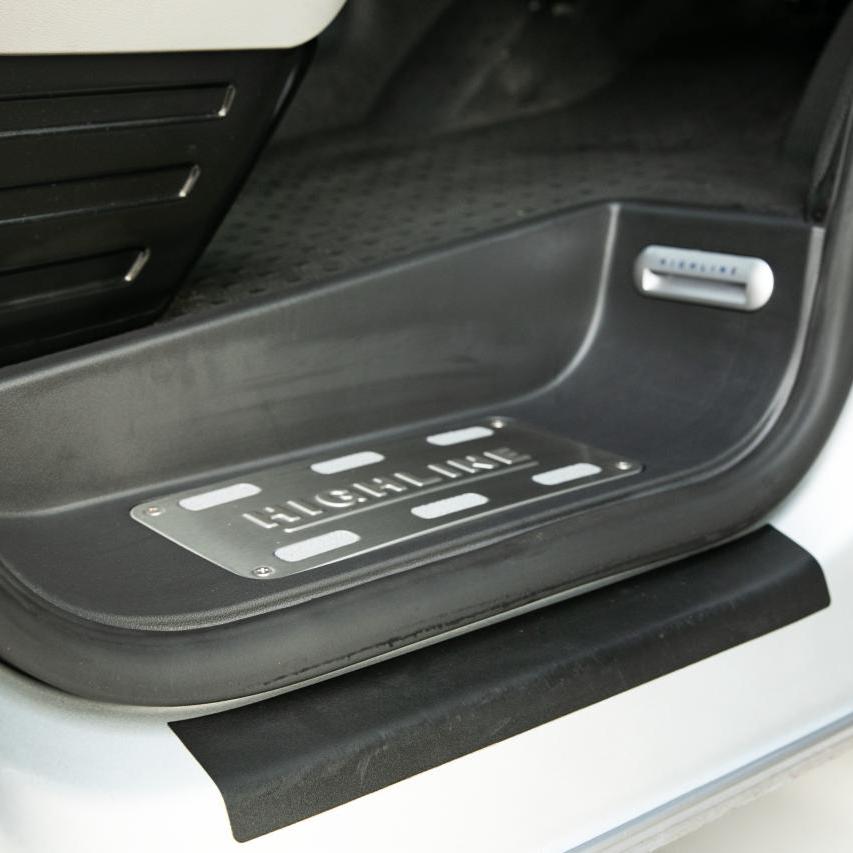 VW T5, T5.1 Transporter Campervan Full Side Steps with Highline Inserts, Logo & LED – OEM Styling