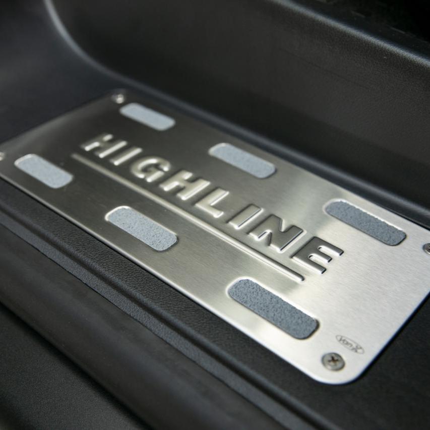 VW T5, T5.1 Transporter Campervan Full Side Steps with Highline Inserts, Logo & LED – OEM Styling