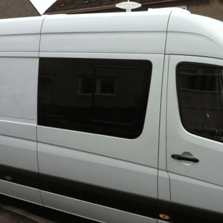 For Volkswagen Crafter New Shape Side Sliding Window Genuine Tinted/Limo Glass, Dark, MWB, LWB, XLWB (2017 - onward)