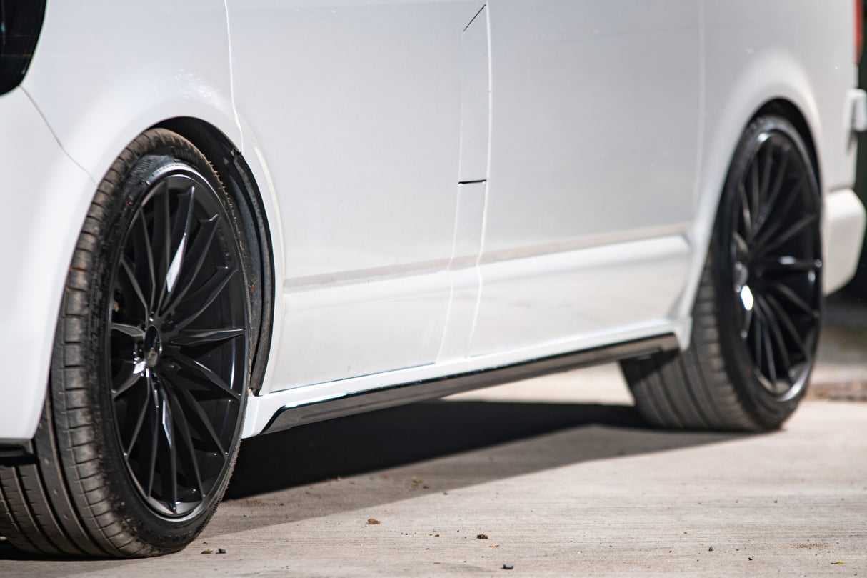 For VW T6.1 Transporter SWB ABS Side Skirts Painted In Candy White Ready to Fit, latest in style