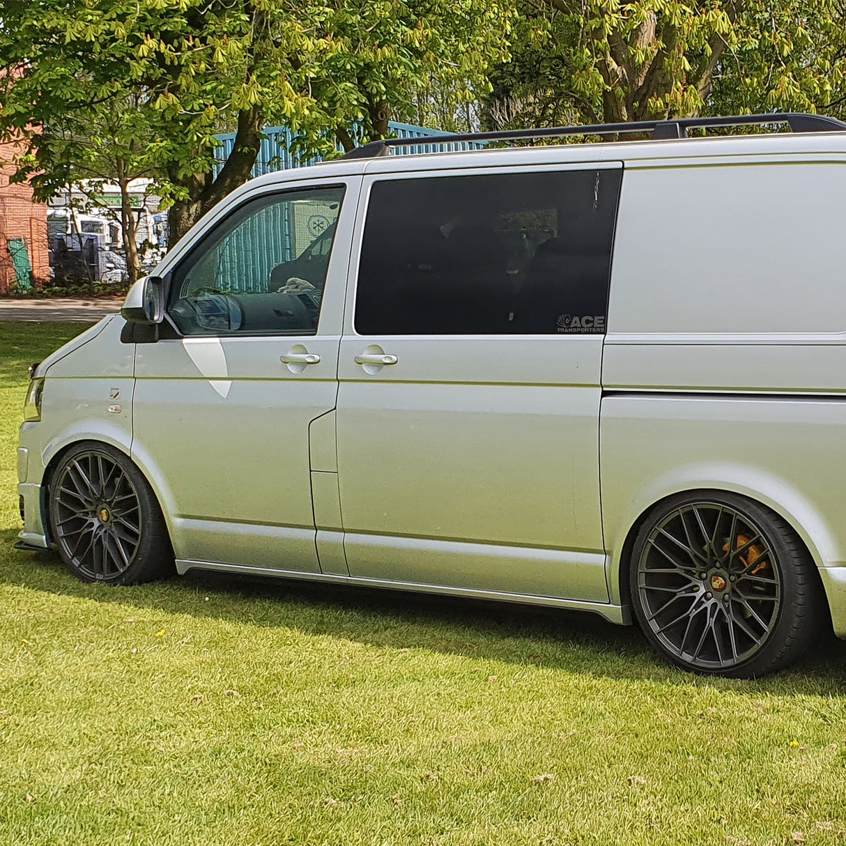 For VW T6 SWB Side Skirts Reflex Silver Plastic Painted and Ready to Fit (B-Grade)
