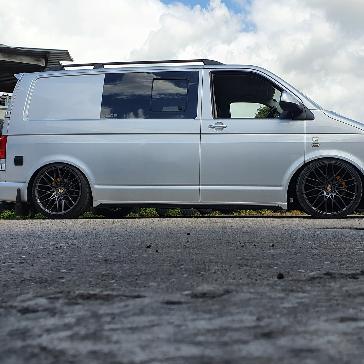 For VW T6 SWB Side Skirts Reflex Silver Plastic Painted and Ready to Fit (B-Grade)