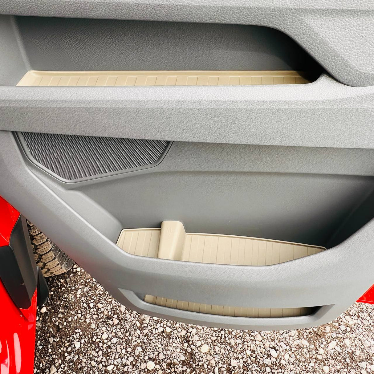 For VW Crafter New Shape Rubber Door Liner Pocket Inserts Grey