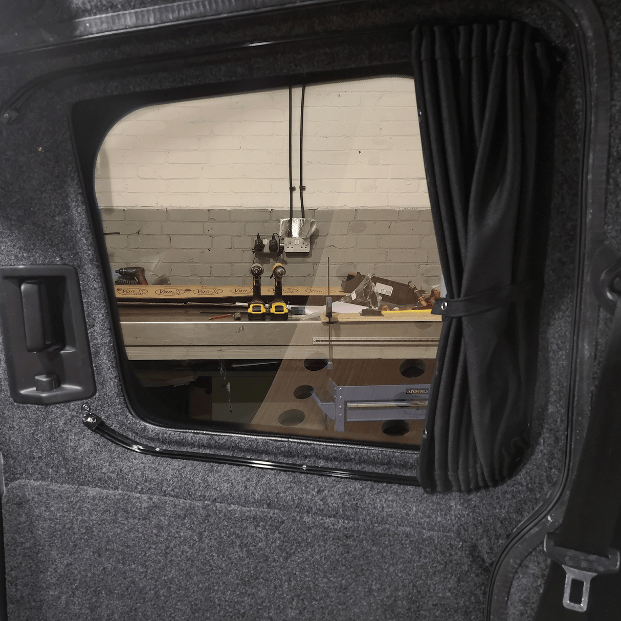 For VW Caddy Premium 1 x Side Sliding Door Window Curtains Van-X