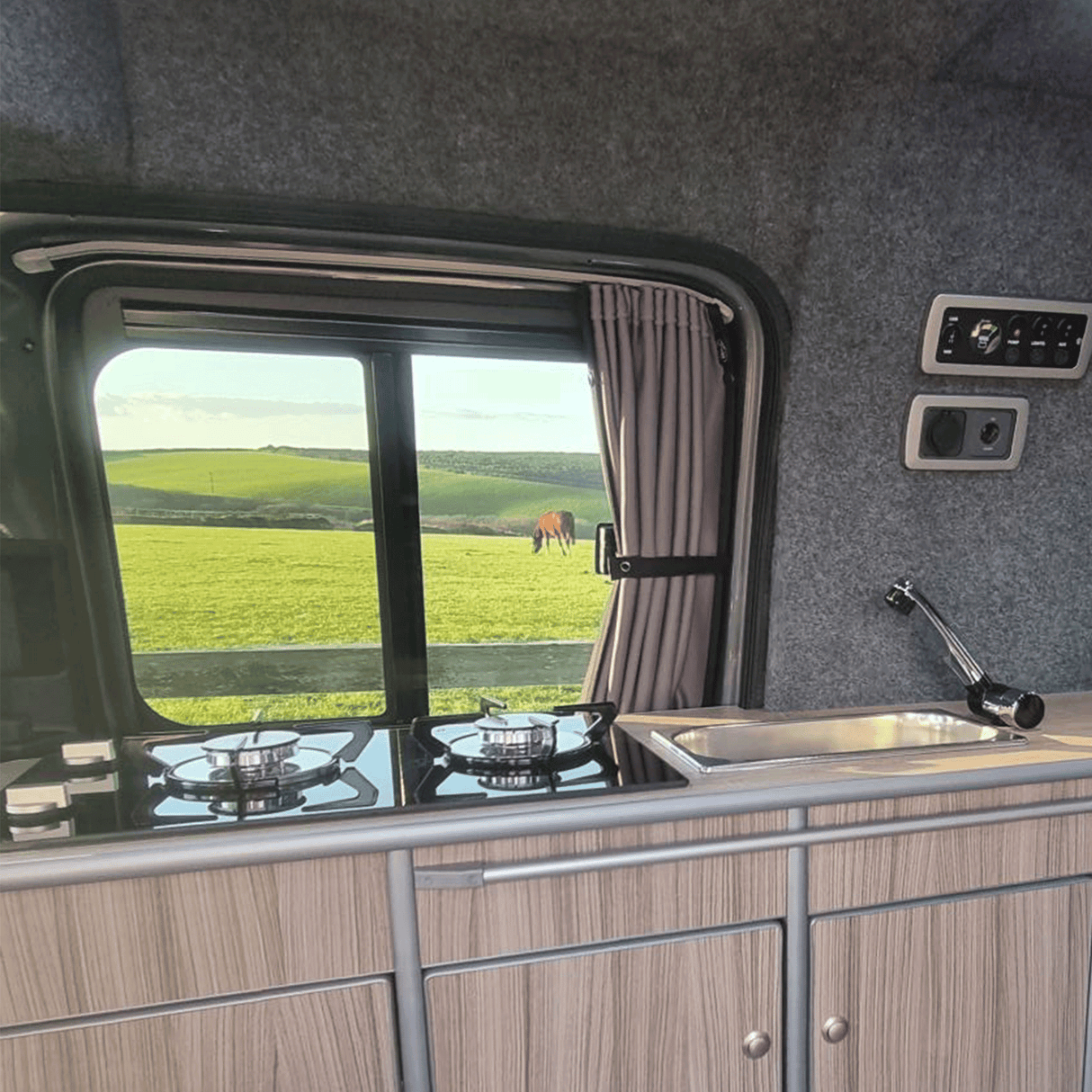 For VW Caddy Premium 1 x Side Sliding Door Window Curtains Van-X