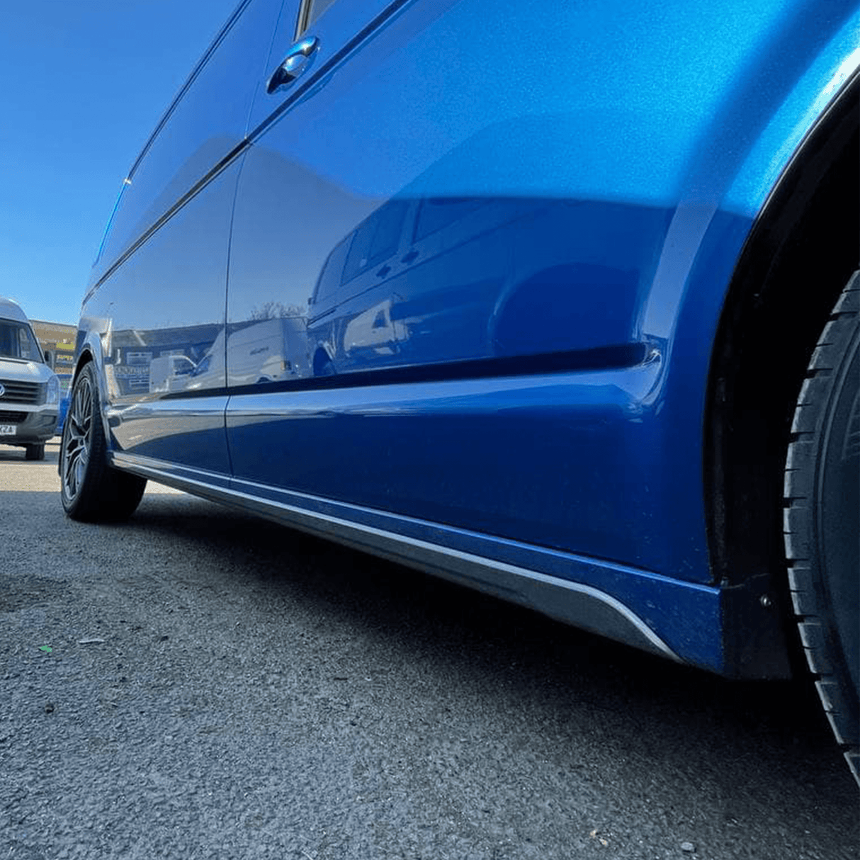 For VW T6.1 Transporter SWB ABS Side Skirts Painted In Candy White Ready to Fit, latest in style
