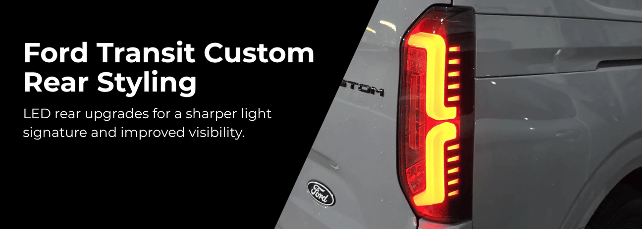 Ford Transit Custom 2024 rear styling upgrades including LED taillights and accessories