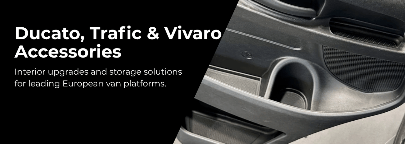 Collection of premium van accessories for Ducato, Vivaro, Movano and Scudo commercial vehicles