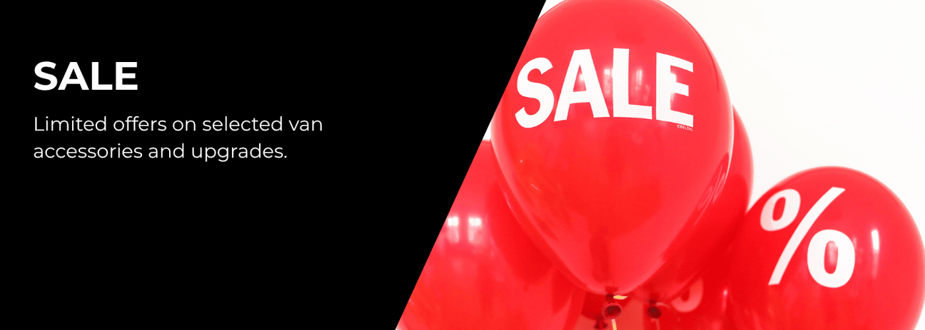 Van-X sale collection showing discounted van accessories and styling parts for VW Transporter models