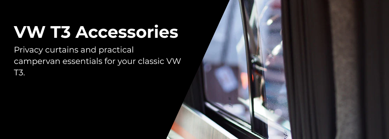 VW T3 Transporter accessories and blackout curtains collection for classic campervan conversions