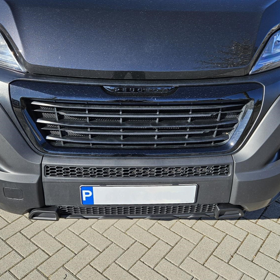 Peugeot Boxer Lower Bumper Honeycomb Grille - Matte Black