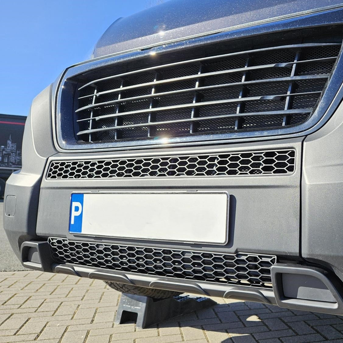 Peugeot Boxer Lower Bumper Honeycomb Grille - Matte Black